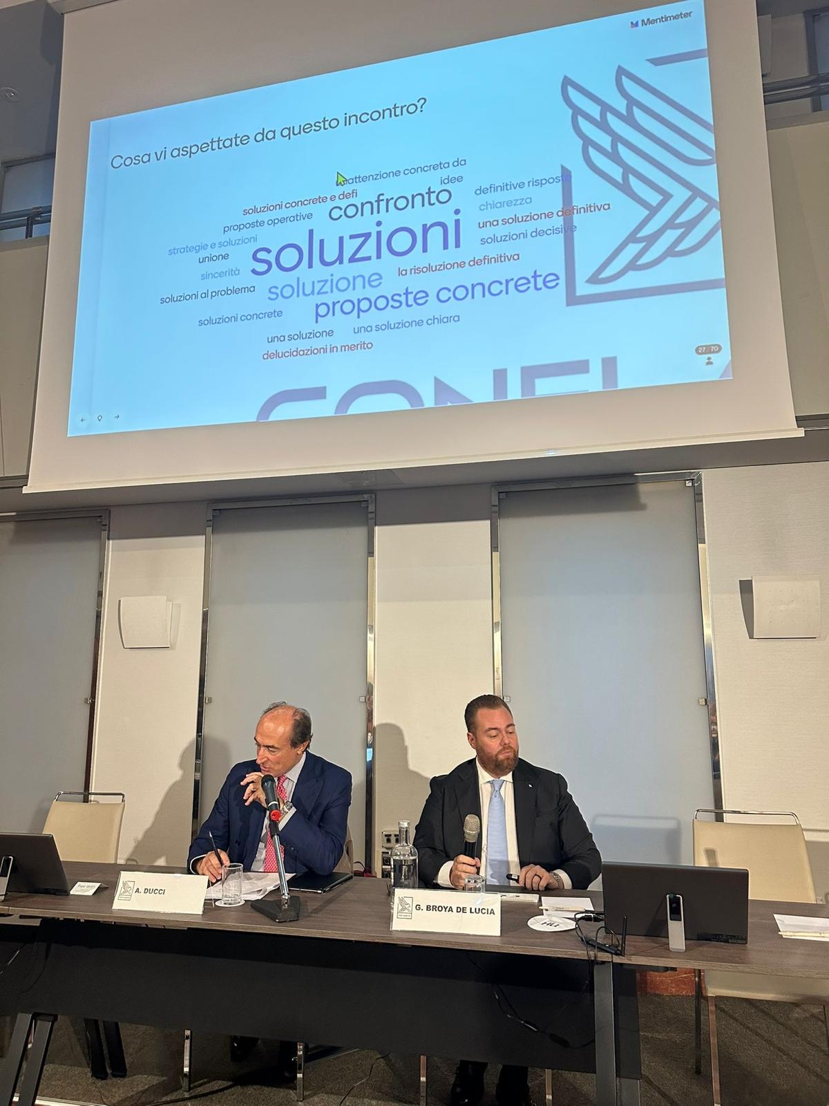 Un intervento al tavolo dei relatori, con le proposte per il comparto.